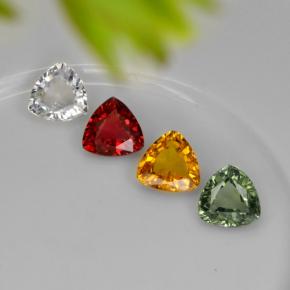 Zaffiro naturale multicolore da 2,75 ct, trillion, VVS-VS
