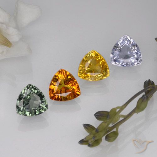 Zaffiro naturale multicolore da 3,09 ct, trillion, VVS-VS