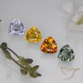 Zaffiro naturale multicolore da 3,09 ct, trillion, VVS-VS