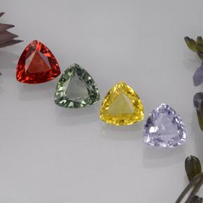Zaffiro naturale multicolore da 2,80 ct, trillion, VVS-VS