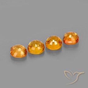Gemme di Zaffiro Arancio Medio naturale da 1.67 ct, Cuscino, VVS-VS