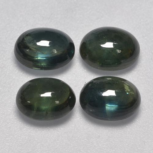 Zaffiro naturale verde da 5,64 ct, taglio ovale, traslucido