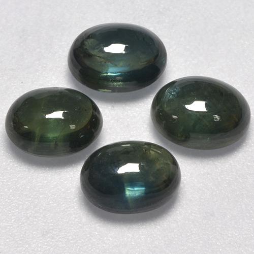 Zaffiro naturale verde da 5,64 ct, taglio ovale, traslucido