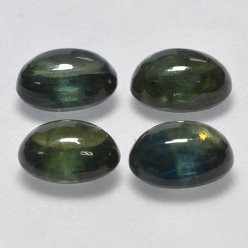 Zaffiro naturale verde da 5,64 ct, taglio ovale, traslucido