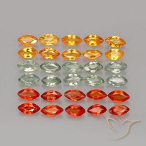 Zaffiro naturale multicolore da 4,37 ct, marchesa, VVS-VS