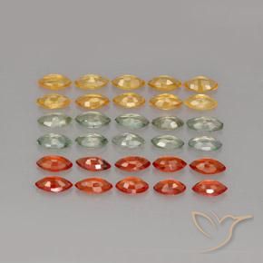 Zaffiro naturale multicolore da 4,37 ct, marchesa, VVS-VS
