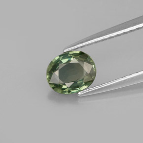 Zaffiro naturale verde da 0,71 ct, taglio ovale, VVS-VS