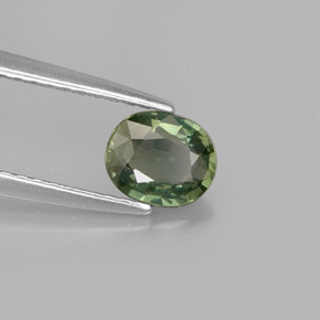 Zaffiro naturale verde da 0,71 ct, taglio ovale, VVS-VS