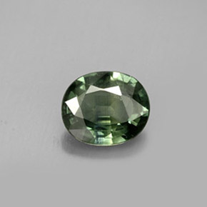 Zaffiro naturale verde da 0,76 ct, taglio ovale, VS