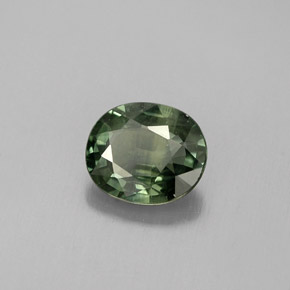 Zaffiro naturale verde da 0,76 ct, taglio ovale, VS