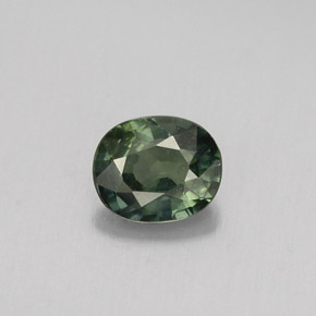 Zaffiro naturale verde da 0,70 ct, taglio ovale, VS