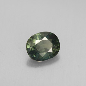 Zaffiro naturale verde da 0,70 ct, taglio ovale, VS