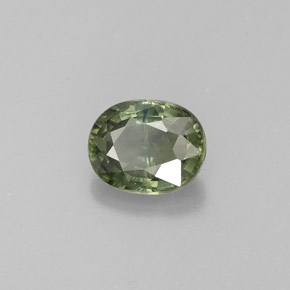Zaffiro naturale verde da 0,87 ct, taglio ovale, VS