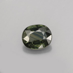 Zaffiro naturale verde da 0,76 ct, taglio ovale, VS