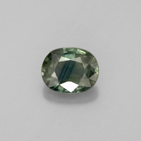 Zaffiro naturale verde da 0,81 ct, taglio ovale, VS