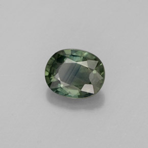 Zaffiro naturale verde da 0,81 ct, taglio ovale, VS