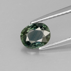 Zaffiro naturale verde da 0,78 ct, taglio ovale, VS