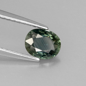 Zaffiro naturale verde da 0,78 ct, taglio ovale, VS