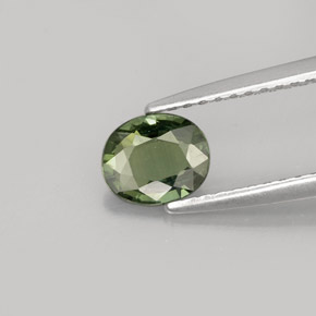 Zaffiro naturale verde da 0,68 ct, taglio ovale, VVS-VS