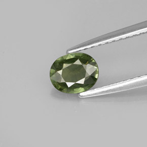 Zaffiro naturale verde da 0,61 ct, taglio ovale, VVS-VS