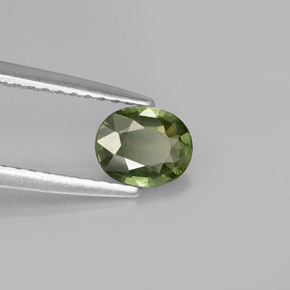 Zaffiro naturale verde da 0,61 ct, taglio ovale, VVS-VS