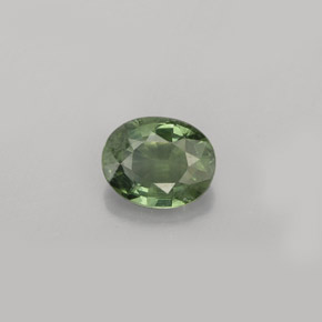 Zaffiro naturale verde da 0,79 ct, taglio ovale, VS