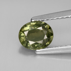 Zaffiro naturale verde da 0,86 ct, taglio ovale, VS