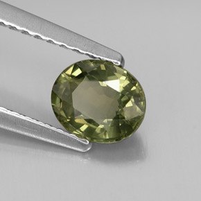 Zaffiro naturale verde da 0,86 ct, taglio ovale, VS