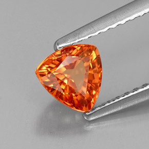 Zaffiro naturale arancione da 0,91 ct, trillion, VVS-VS