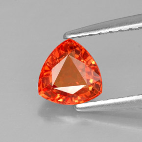 Zaffiro naturale arancione da 0,90 ct, trillion, VVS-VS
