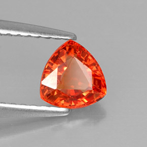 Zaffiro naturale arancione da 0,90 ct, trillion, VVS-VS