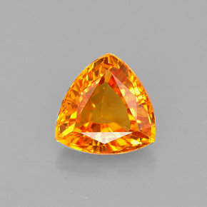 Zaffiro naturale arancione da 0,88 ct, trillion, VVS-VS