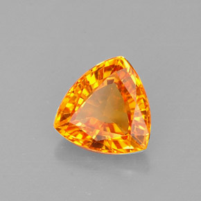 Zaffiro naturale arancione da 0,88 ct, trillion, VVS-VS