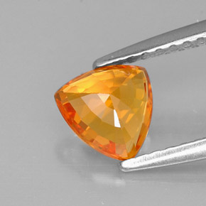 Zaffiro naturale arancione da 0,88 ct, trillion, VVS-VS