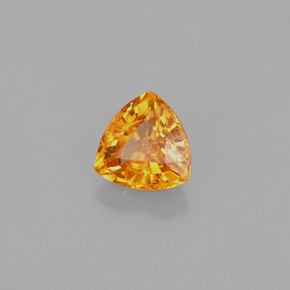 Zaffiro naturale arancione da 0,88 ct, trillion, VS