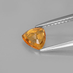 Zaffiro naturale arancione da 0,88 ct, trillion, VS