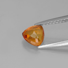 Zaffiro naturale arancione da 1,00 ct, trillion, VS