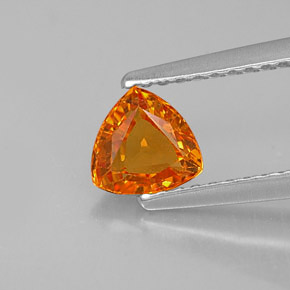 Zaffiro naturale arancione da 0,83 ct, trillion, VVS-VS