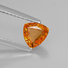 Zaffiro naturale arancione da 0,83 ct, trillion, VVS-VS