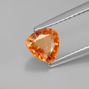 Zaffiro naturale arancione da 0,88 ct, trillion, VVS-VS