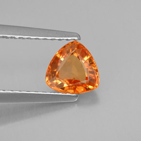 Zaffiro naturale arancione da 0,88 ct, trillion, VVS-VS