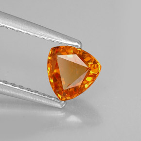 Zaffiro naturale arancione da 0,77 ct, trillion, VVS-VS
