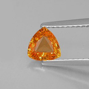 Zaffiro naturale arancione da 0,63 ct, trillion, VVS-VS