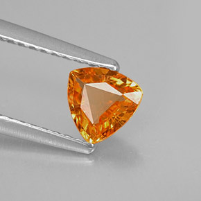 Zaffiro naturale arancione da 0,63 ct, trillion, VVS-VS