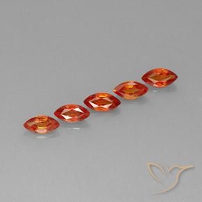 Gemme di Zaffiro Arancio Medio naturale da 2.58 ct, Taglio marquise, VVS-VS