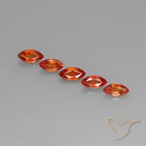 Gemme di Zaffiro Arancio Medio naturale da 2.58 ct, Taglio marquise, VVS-VS