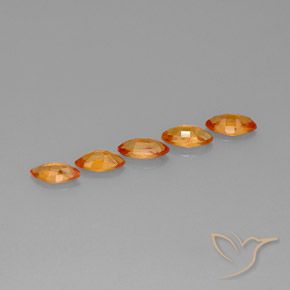 Gemme di Zaffiro Arancione Ambra naturale da 3.69 ct, Taglio marquise, VVS-VS