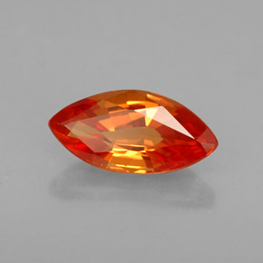 Zaffiro naturale arancione da 0,97 ct, marchesa, VVS