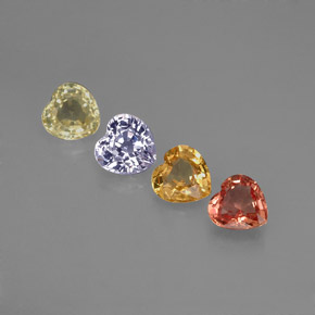 Zaffiro naturale multicolore da 1,26 ct, a forma di cuore, VVS-VS