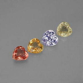 Zaffiro naturale multicolore da 1,26 ct, a forma di cuore, VVS-VS